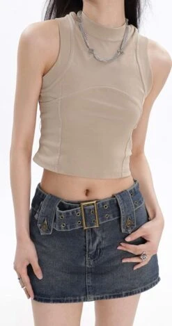 Belted Denim Micro-Mini Skirt -Modern Wear Shop 0000fdf8333f6871e2c3df2d2f66cd32