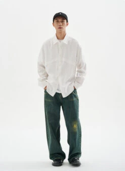 Long Sleeve Button Shirt With Chest Panel Detail -Modern Wear Shop 0065b7e35812b967826a348cb05ed44e