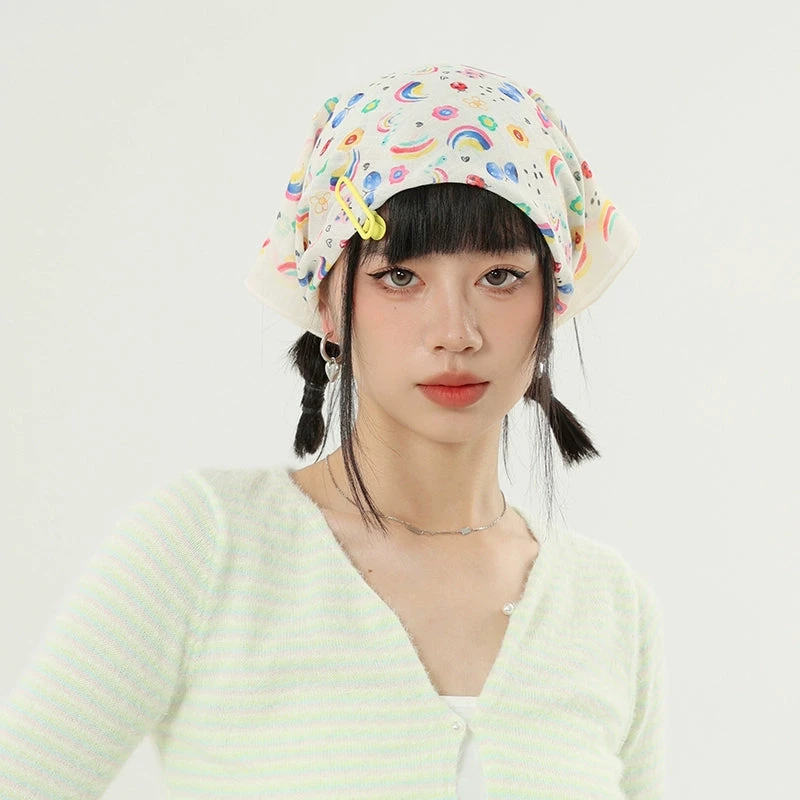 Multicolor Beach Bandana With Hair Clips 10 Multicolor Beach Bandana With Hair Clips - Image 10