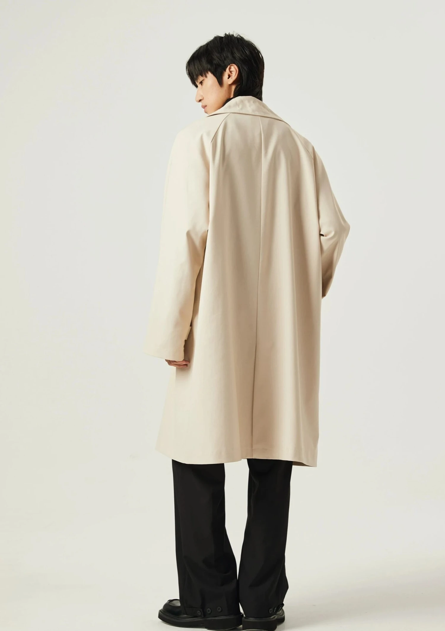 Slim Long Single-Breasted Coat With Collar Studs 7 Slim Long Single-Breasted Coat With Collar Studs - Image 7