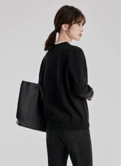 Contrast Cuff Ribbed Hem Sweater -Modern Wear Shop 0138c167febe1fe4d73f0f92b2059249