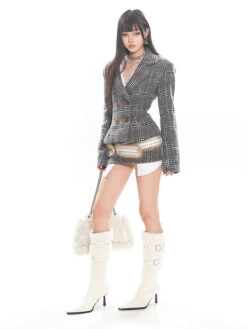 Double-Breasted Plaid Blazer And Micro Mini Skirt Two Piece Set 25 Double-Breasted Plaid Blazer And Micro Mini Skirt Two Piece Set -Modern Wear Shop 016d8e162ed56ac0381f62de2de7c390