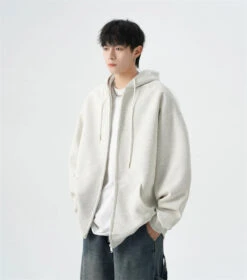 Oversized Zip-Up Sweatshirt Hoodie With Drop Shoulders -Modern Wear Shop 0196e09cd7a99479aba99b1ce26abcba