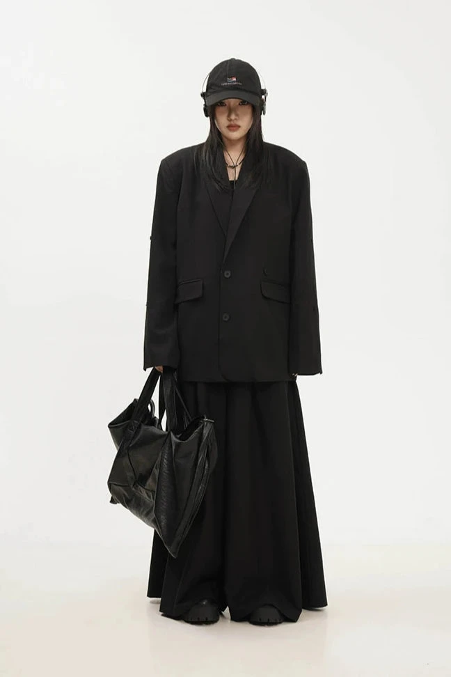 Oversized Single Breasted Blazer With Pocket Detail 12 Oversized Single Breasted Blazer With Pocket Detail - Image 12