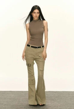 Ribbed Mock Neck Sleeveless Tank Top -Modern Wear Shop 01f85e0e1fb95bad415c2c68dffb7d58