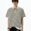 Stripe Half Zip Short Sleeve Shirt