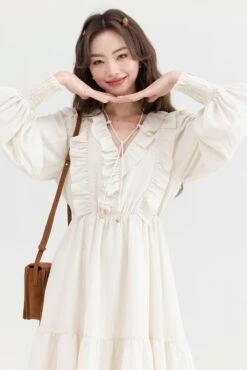 Ruffle Collar Tier Dress -Modern Wear Shop 0357cb3a58c04da32a0656af3e75e27d