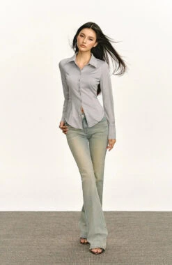 Classic Button-Up Long Sleeve Blouse -Modern Wear Shop 0367051e6f0f01cd09b9553c9243e717