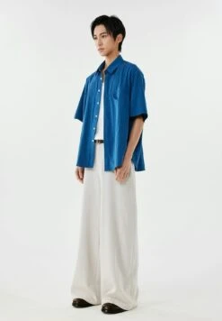 Collared Linen-Blend Button-Up Shirt 18 Collared Linen-Blend Button-Up Shirt -Modern Wear Shop 03bd6f1a8cc157bd6dba48fa1b34d804