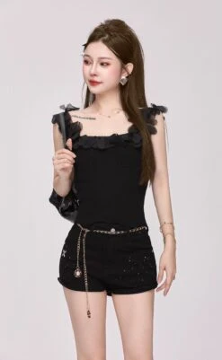 Skinny Ruffle Trim Off-Shoulder Top 17 Skinny Ruffle Trim Off-Shoulder Top -Modern Wear Shop 03fbe54ceb75b39ed0f8e3225d59bd12