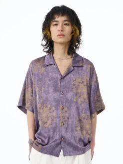 Floral Print Short Sleeve Cuban Collar Button Shirt