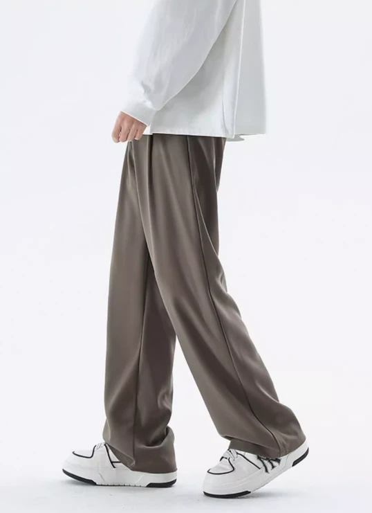 Wide Leg Tailored Lightweight Trousers With Belt Detail 13 Wide Leg Tailored Lightweight Trousers With Belt Detail - Image 13