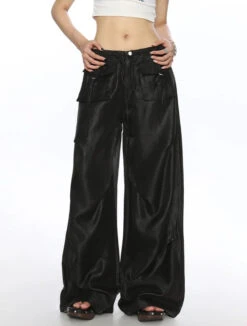 Wide Leg Shimmer Pants With Utility Pockets 19 Wide Leg Shimmer Pants With Utility Pockets -Modern Wear Shop 05364a7ae39bbc3eafe7e81b48c120e1