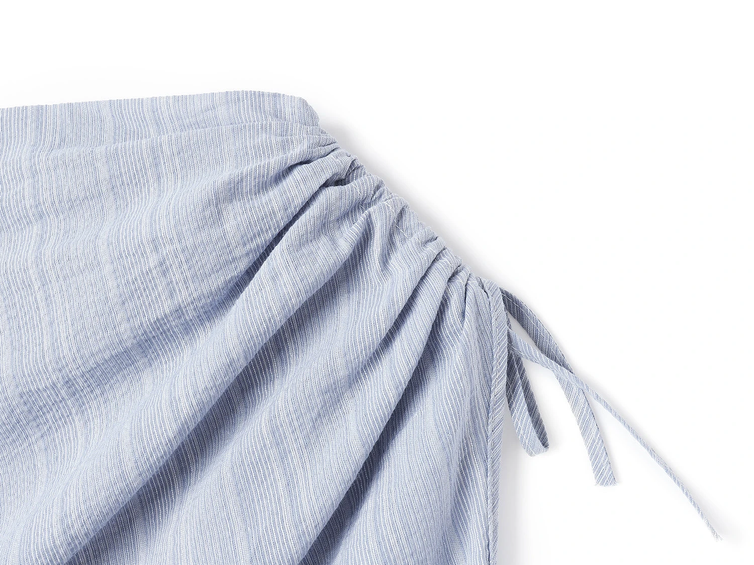 Ruched Side And Shoulder Sleeveless Top With Subtle Stripe Texture 8 Ruched Side And Shoulder Sleeveless Top With Subtle Stripe Texture - Image 8