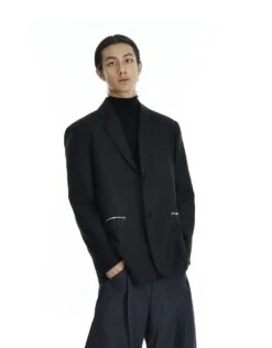 Structured Single Breasted Blazer With Zip Details -Modern Wear Shop 063f31188ea54d42acbf9b1b8ec0f6bd