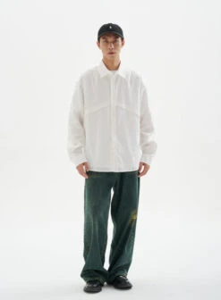 Long Sleeve Button Shirt With Chest Panel Detail -Modern Wear Shop 06604bbe1c5eb4f1d4930748c1240ff0