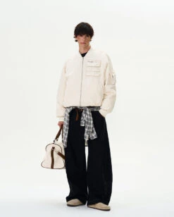 Drop Shoulder Oversized Bomber Jacket With Sleeve Zip Pocket -Modern Wear Shop 06c835b9a723a537ade0322fc4e3fcea