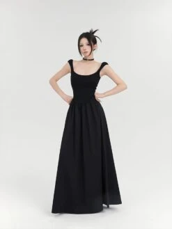 Sleeveless Vintage Square Neckline Maxi Dress -Modern Wear Shop 06cfd9d3158c75993404ba56695b9b77