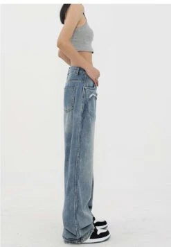 Mock Two-Piece Faded Distressed Jeans -Modern Wear Shop 06e707e9b362e313b7eb5c433094b110