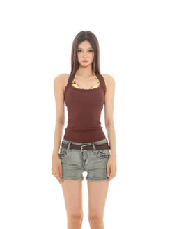 Skinny Denim Cutoff Shorts With Studs -Modern Wear Shop 0764f9f4d7292833302537970e161938