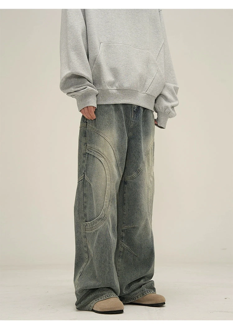 Vintage Sand Wash Wide-Leg Jeans With Stitch Detail 6 Vintage Sand Wash Wide-Leg Jeans With Stitch Detail - Image 6