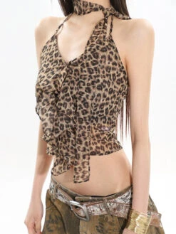 Leopard Print Halter Neck Sleeveless Crop Cami Top -Modern Wear Shop 07a0a87a526db1d5374f50b350fb57a1