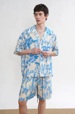 Abstract Tie Dye Button-Up Shirt And Shorts Two Piece-Set -Modern Wear Shop 07b12d7bf15da4e6b086d32b27a01237