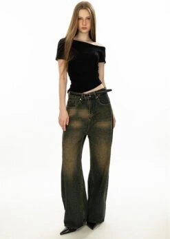 Asymmetric Neckline Slim Short Sleeve Crop Top 34 Asymmetric Neckline Slim Short Sleeve Crop Top -Modern Wear Shop 08243452cfbf7f6d68bbfd0d29f07478