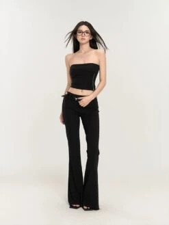 Slim Flared High-Waist Pants -Modern Wear Shop 088417fb25e394003d3a1ae7992e214b