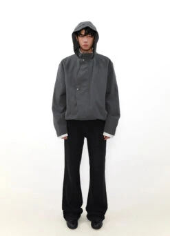 Pinstripe Hooded Zip Jacket With Snap Button Closure -Modern Wear Shop 0934ea3fe202cbb99dc1e7dabcf65b3f