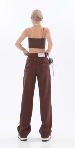 Star Patchwork Pockets Straight Jeans -Modern Wear Shop 09ae87d9d3640ba9dc9eb1c051ca1114