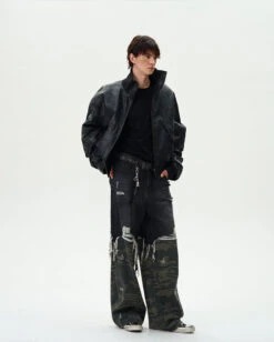 Oversized Faux Leather Mid Crop Bomber Jacket With Sleeve Zip Pocket 24 Oversized Faux Leather Mid Crop Bomber Jacket With Sleeve Zip Pocket -Modern Wear Shop 09bf2c4ba46a9902ea0126182900c4ae