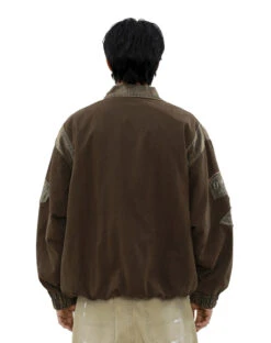 Contrast Collar Elastic Trim Button Jacket -Modern Wear Shop 09d387eab8c1a6bb796617af61742173