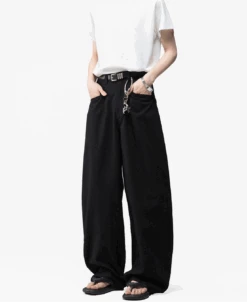 Wide Leg Utility Trousers With Belt Loop -Modern Wear Shop 0a2dab0564cc8ea8d03e10faa08e5b14
