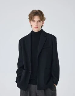 Oversized Single-Breasted Blazer Jacket With Structured Notched Lapel -Modern Wear Shop 0ac883e7eac2045ff7af0a5963699014