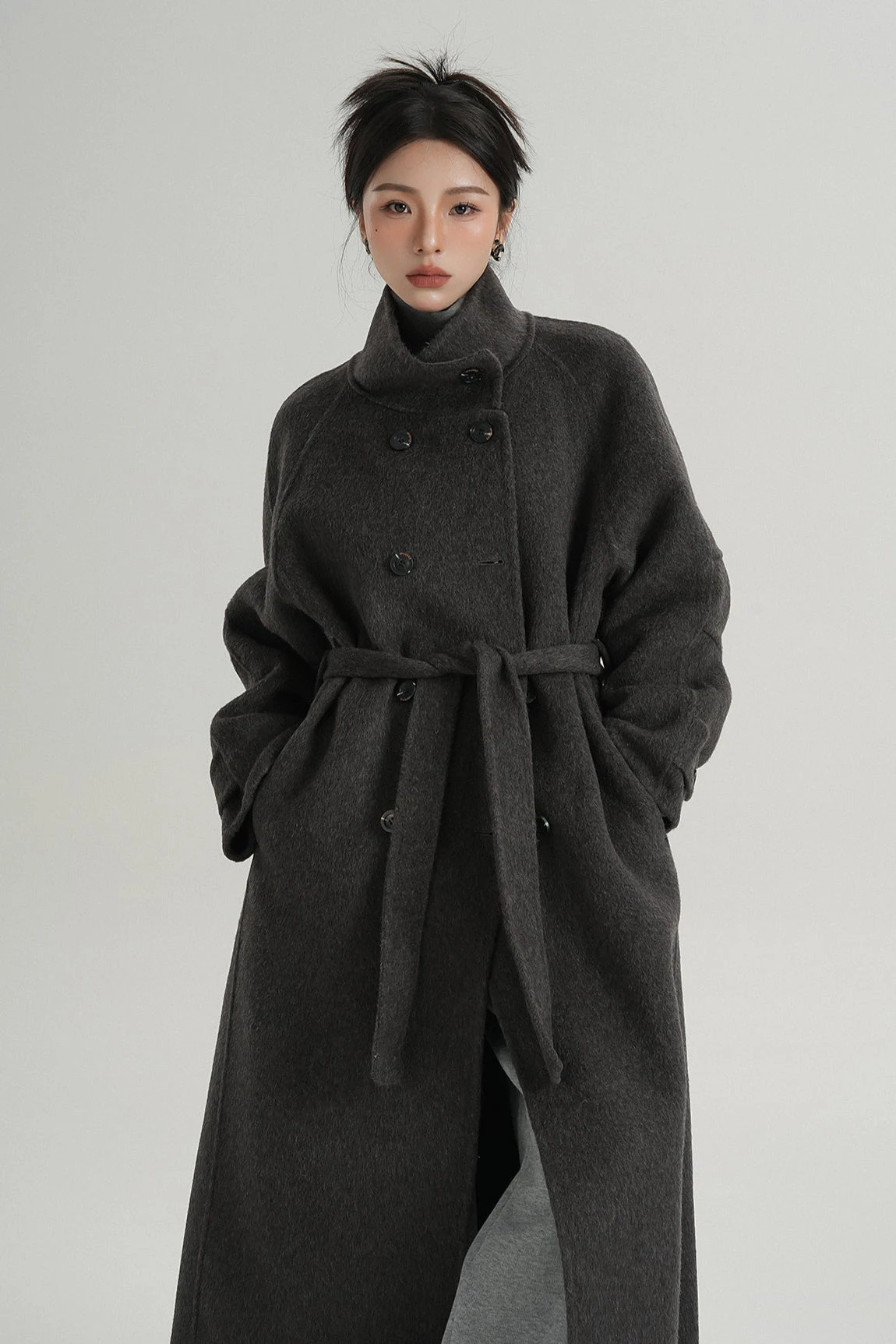 Oversized Double-Breasted Panelled Long Coat 15 Oversized Double-Breasted Panelled Long Coat - Image 15
