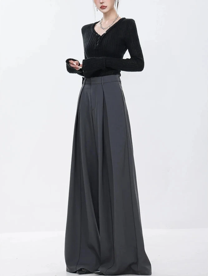 High Waist Wide Leg Multi-Pleated Trousers 1 High Waist Wide Leg Multi-Pleated Trousers