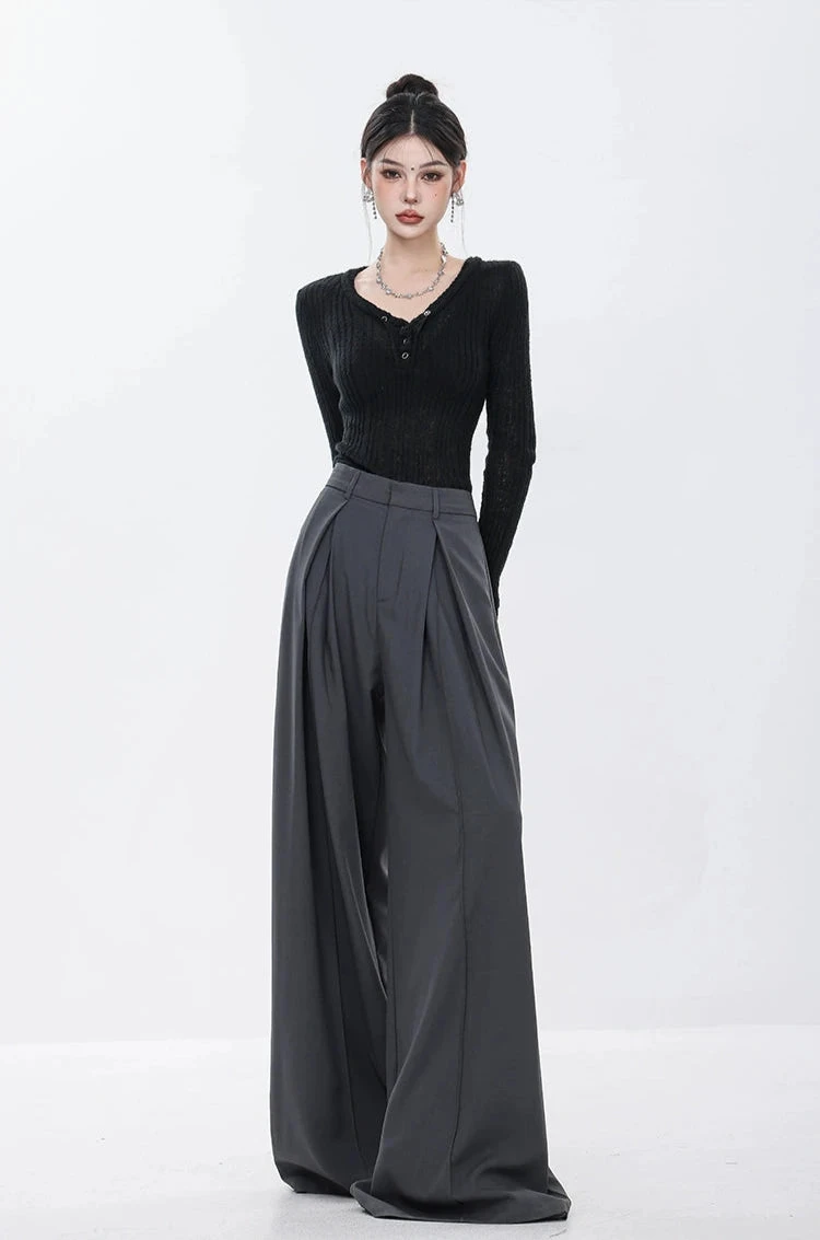 High Waist Wide Leg Multi-Pleated Trousers 9 High Waist Wide Leg Multi-Pleated Trousers - Image 9