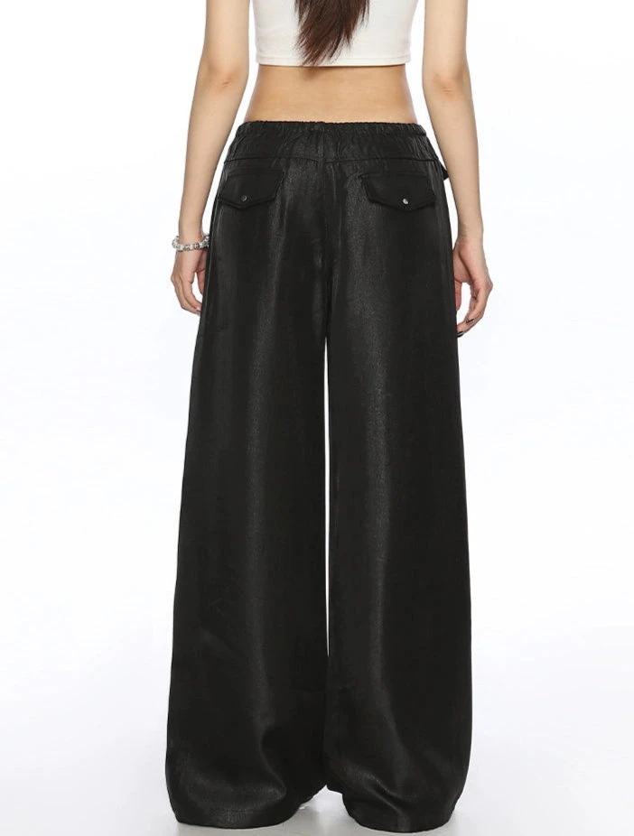 Wide Leg Shimmer Pants With Utility Pockets 12 Wide Leg Shimmer Pants With Utility Pockets - Image 12