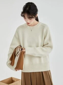 Ribbed Sleeve-Detail Crew Neck Sweater 10 Ribbed Sleeve-Detail Crew Neck Sweater -Modern Wear Shop 0bc2efe7960989d4ec51b9b2b421e10d