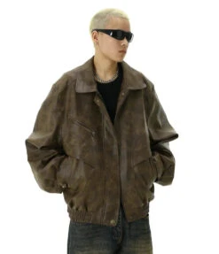 Oversized Faux Leather Panelled Collared Bomber Jacket 10 Oversized Faux Leather Panelled Collared Bomber Jacket -Modern Wear Shop 0bfc29364ff974e19b03c8d01d6c00d2