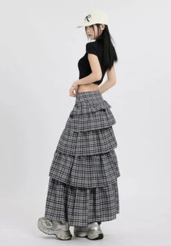 Layered Plaid Maxi Skirt With Ruffle Detail 12 Layered Plaid Maxi Skirt With Ruffle Detail -Modern Wear Shop 0c7bf02b3a18a1ebc025c5778e67e98f