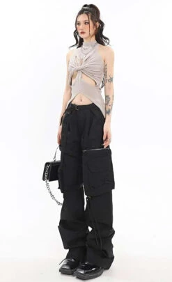 Ribbed Twisted Cutout Split Hem Top -Modern Wear Shop 0c811a703d1818a2f2f6162747674646