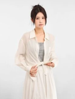 Sheer Lightweight Button-Down Long Sleeve Shirt -Modern Wear Shop 0ca432b03cde4470df594707af5607b8