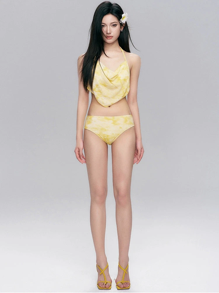 Tie-Dye Cowl Neck Bikini With Side-Tie Sarong 3 Tie-Dye Cowl Neck Bikini With Side-Tie Sarong - Image 3