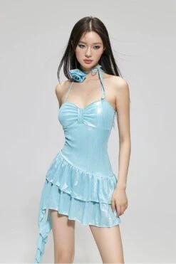 Asymmetric Rosette-Detail Ruffle Skirt One-Piece Swimsuit -Modern Wear Shop 0d211306fedd905ba3aebbbeb0176cd3
