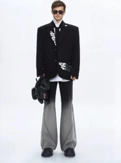 Structured Single Breasted Blazer With Abstract Shard Patch Detail -Modern Wear Shop 0d3b9914861bd25757d59047b44e9969