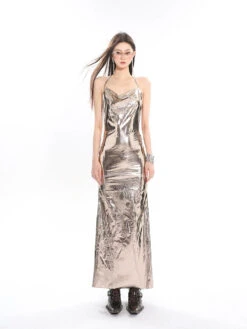 Metallic Sheen Draped Halter Maxi Dress 20 Metallic Sheen Draped Halter Maxi Dress -Modern Wear Shop 0d59b174db8582dbcba57015ff8b0914