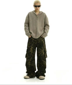 Leopard Print Cargo Pocketed Wide Leg Pants -Modern Wear Shop 0d64e167281678828cc403e0be38f9d9