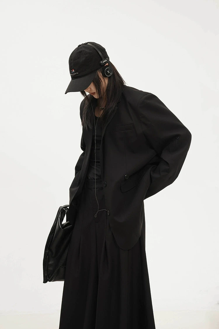 Oversized Single Breasted Blazer With Pocket Detail 6 Oversized Single Breasted Blazer With Pocket Detail - Image 6